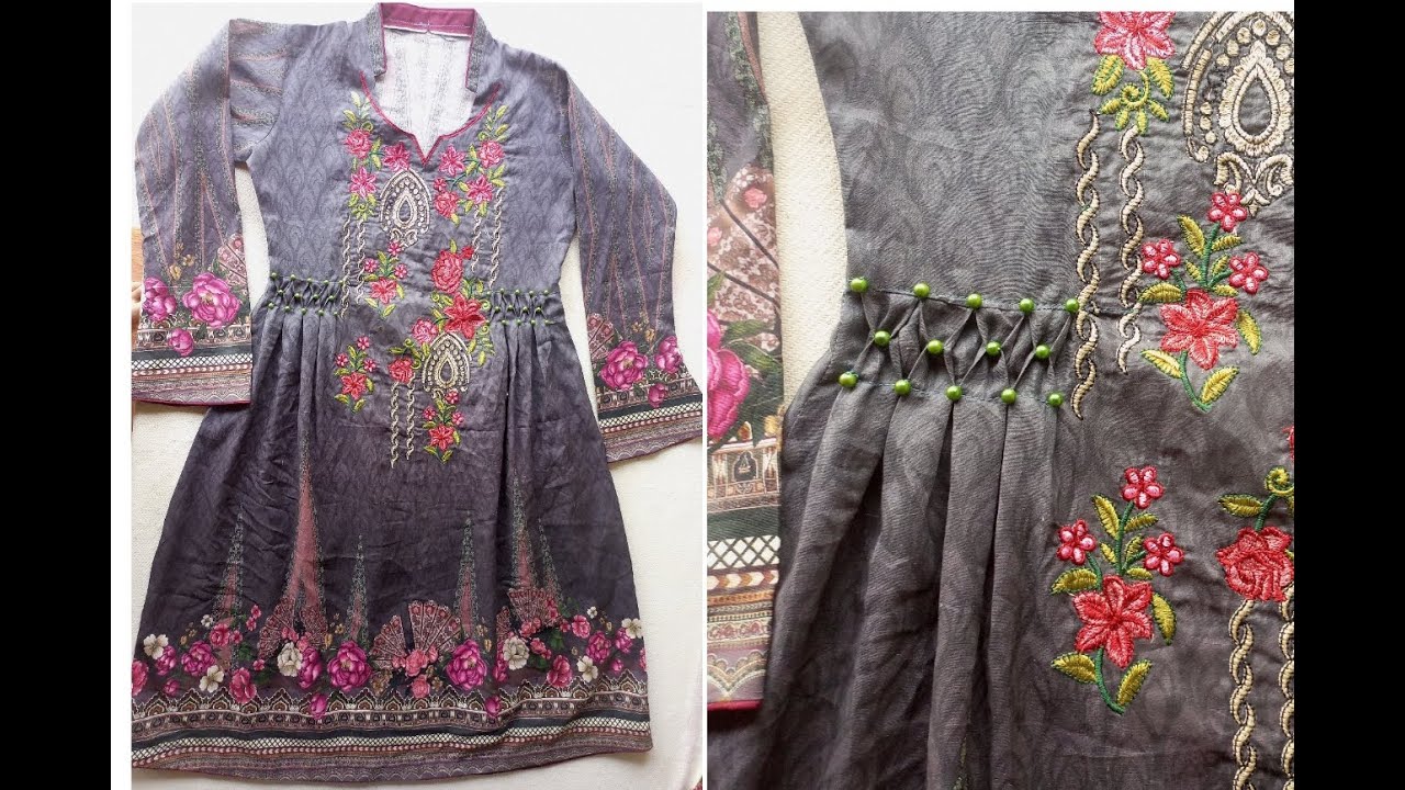 Beautiful frok design for young girls cutting and stitching 