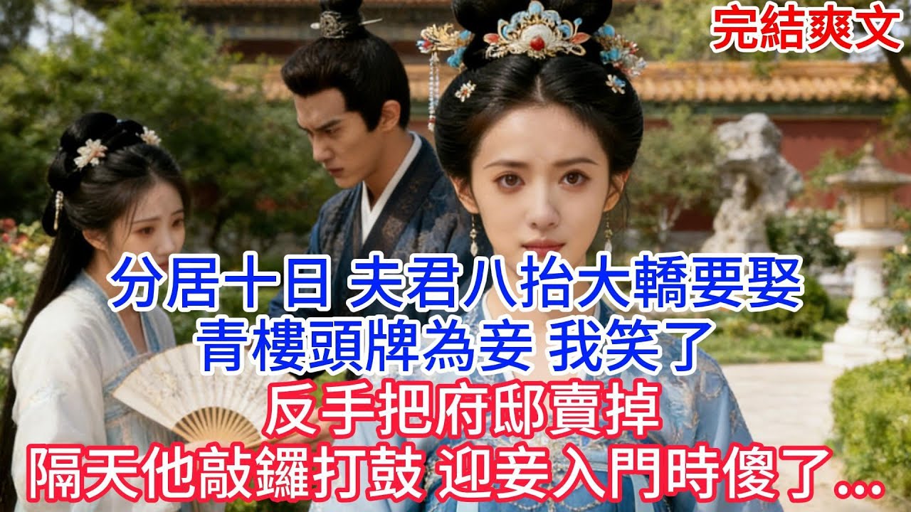 【完結】分居十日，夫君八抬大轎要娶青樓頭牌為妾；我笑了， 反手把府邸賣掉。隔天他敲鑼打鼓 迎妾入門時傻了...#古言 #小説 #古風 #愛情 #情感故事 #爽文 #完結 #小说推文每日更新