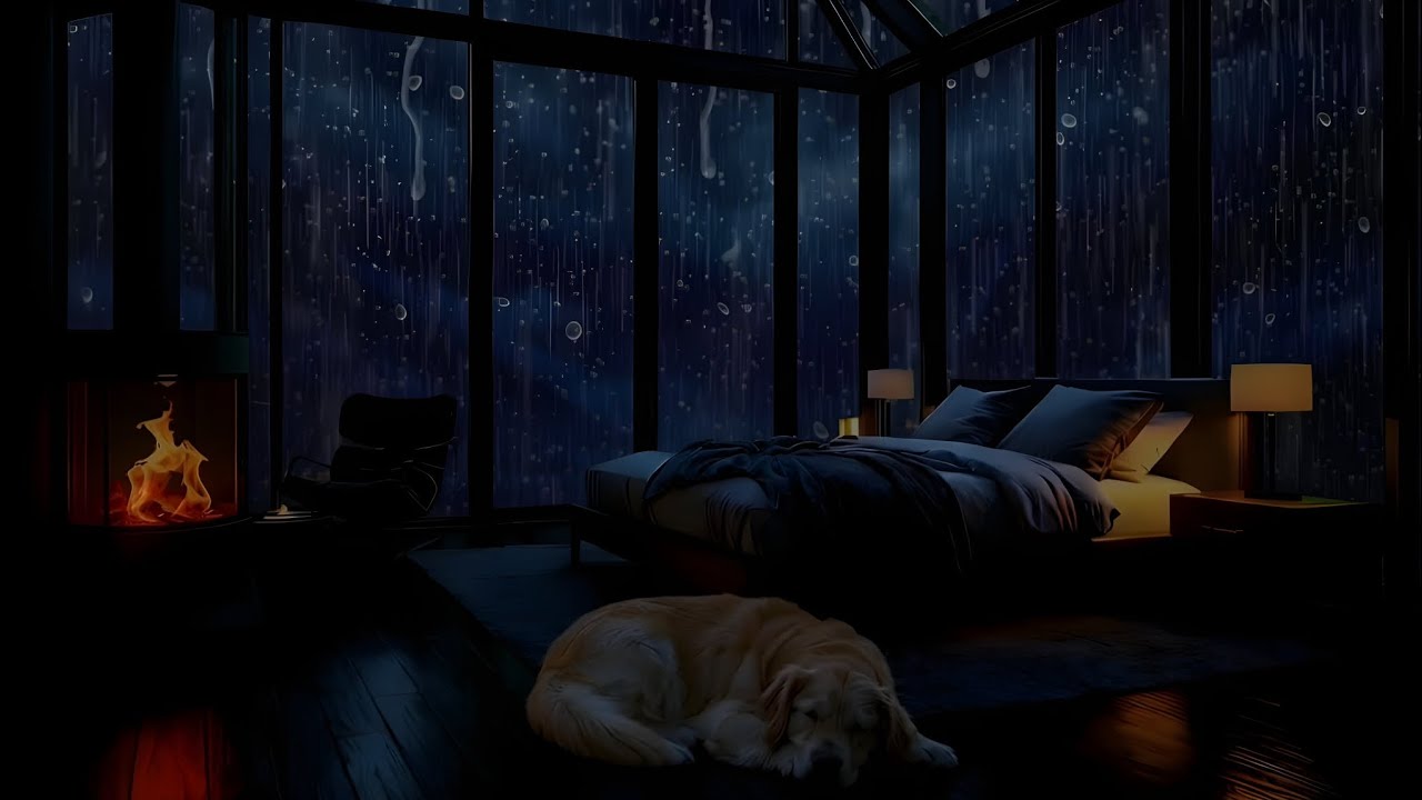 Peaceful Rainfall and Fireplace Glow – The Perfect Cozy Study Escape
