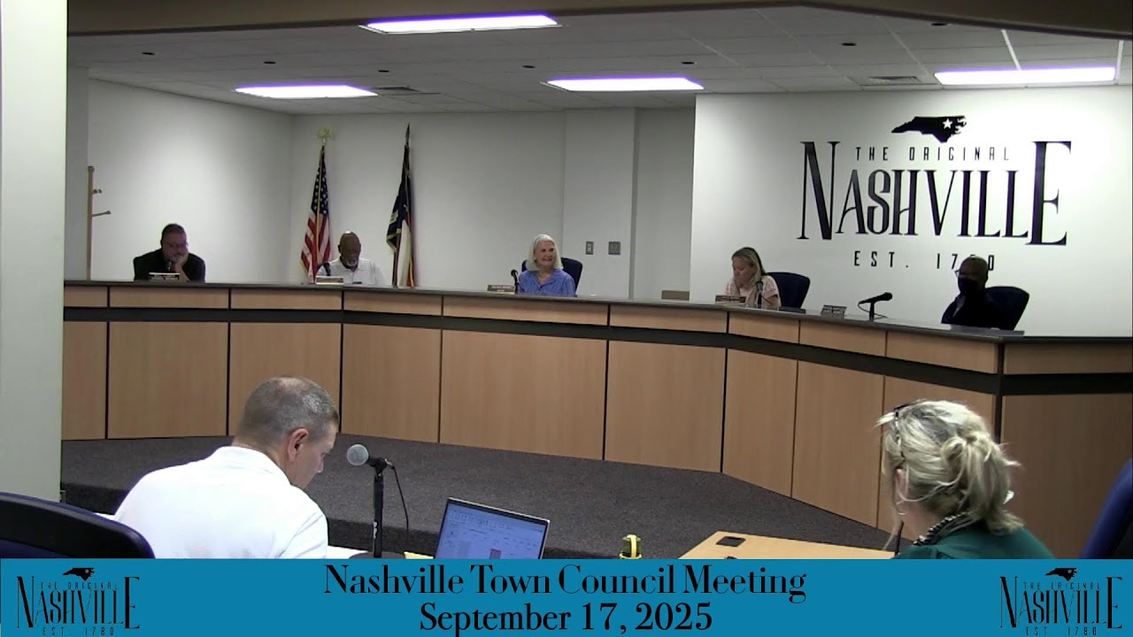 Town of Nashville NC, Council Meeting September 17, 2025