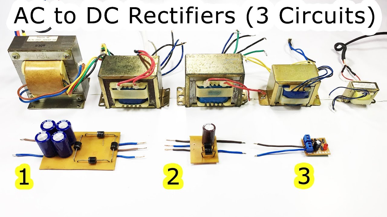 AC to DC using Bridge diode and Capacitor /Half wave/Full wave Bridge Rectifier/12V Center tapped