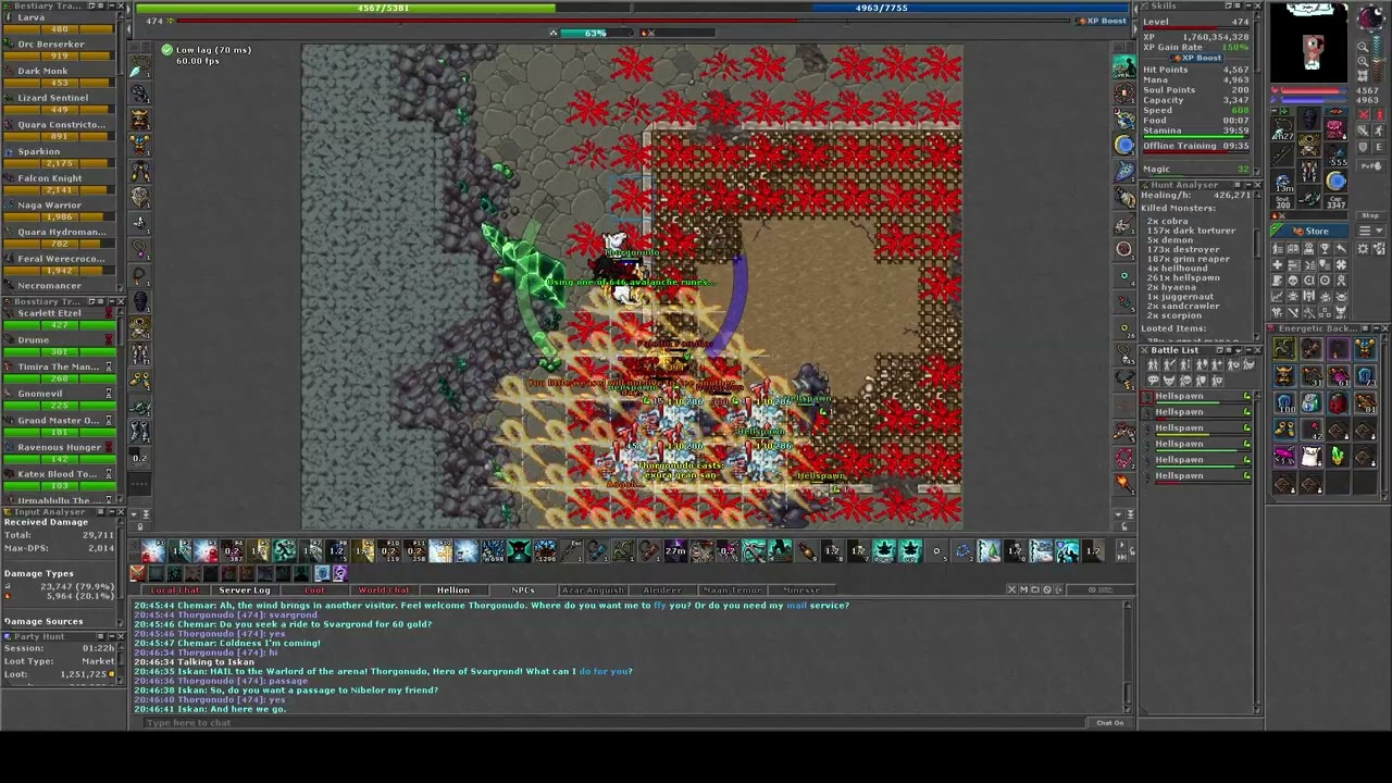Tibia - Hellspawn Soulcore SOLO RP 470+