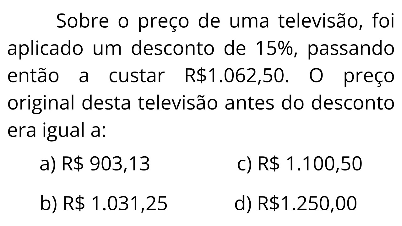 QUESTÃO DE PORCENTAGEM QUE A MAIORIA NÃO SABE RESOLVER! VOCÊ CONSEGUE ?