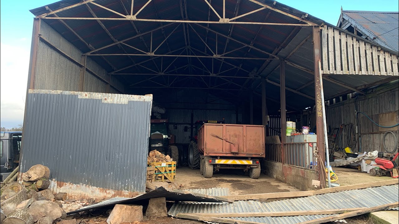 Shed damage caused by rough winds! Plus more concrete works.