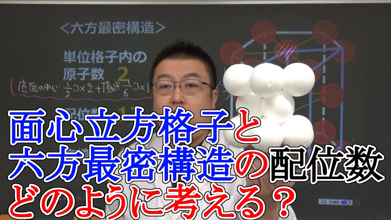 【高校化学】固体・結晶③　金属の面心立方格子・六方最密構造