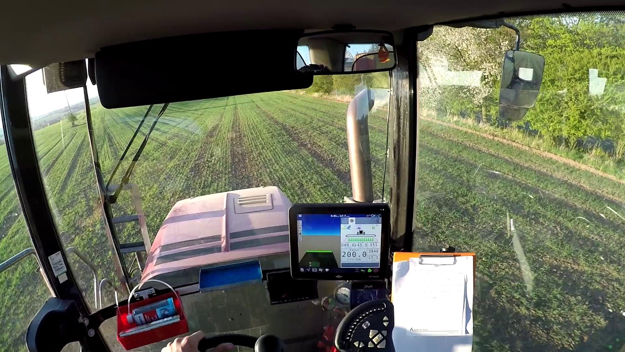 Hardi Alpha Evo EcoDrive 24m při postřiku jarního ječmene/Pohled řidiče/GoPro