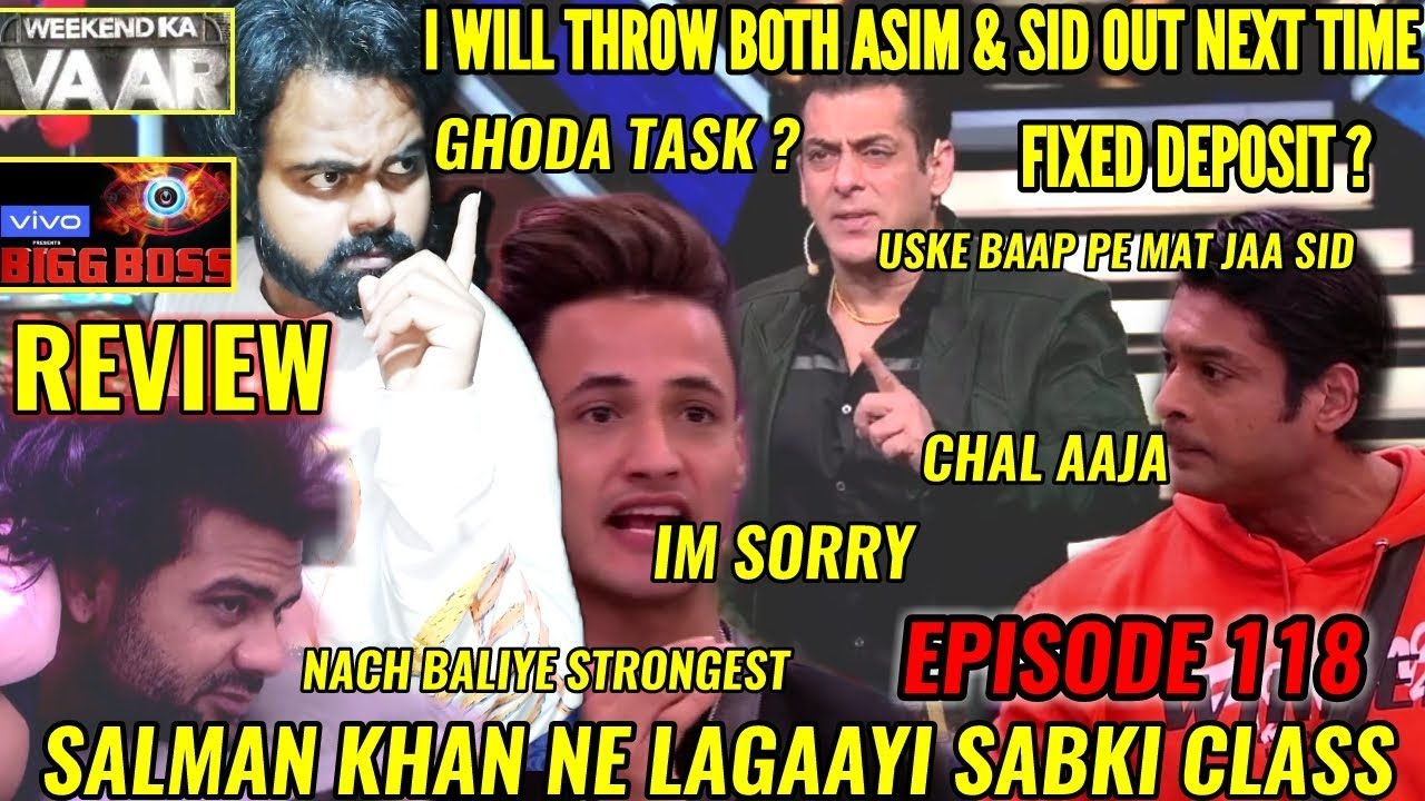 BIGG BOSS 13 | EPISODE 118 | 25th JAN | REVIEW | SALMAN KHAN KA GUSSA NIKLA ASIM AUR SHUKLA PAR |