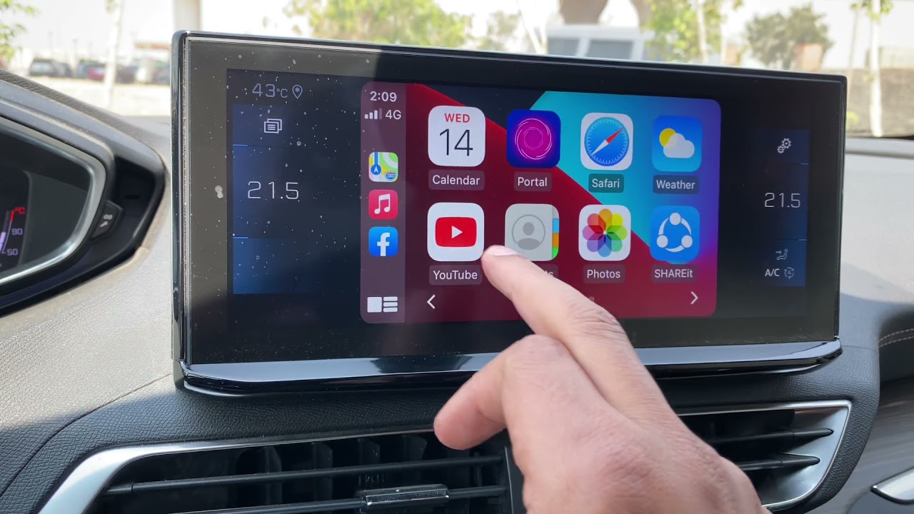 #peugeot5008 المفاجأة هنا تقدر تمتع عنيك iPhone📱تم تشغيله على شاشه العربيه #محمد_فاروق☎️01001010094