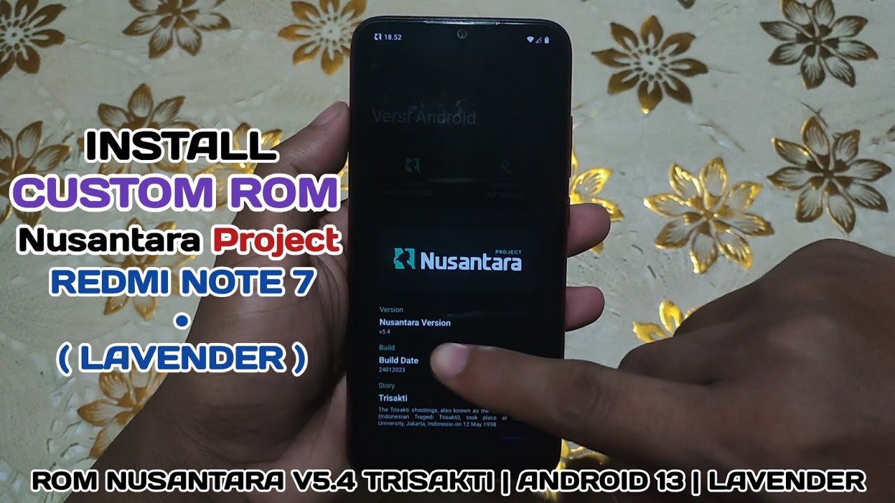 Install Custom ROM Nusantara Project v5.4 Trisakti Official Android 13 | Redmi Note 7 (Lavender)