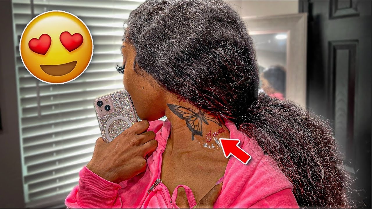 SHE GOT MY NAME TATTED ON HER NECK