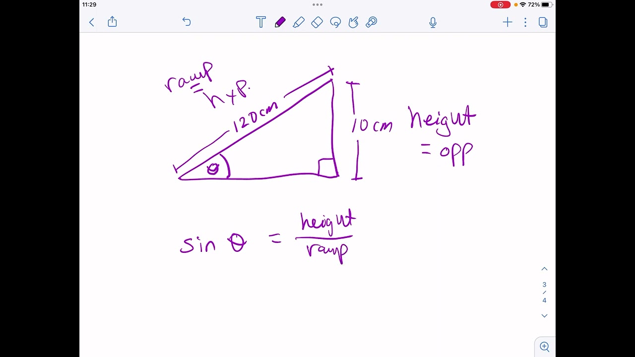 Determining angle from the height of a ramp