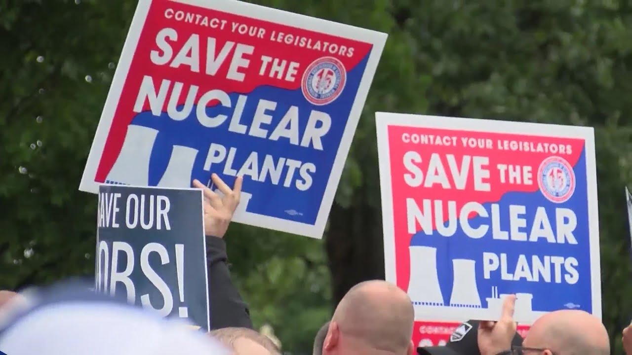 Groups rally at Illinois state capitol in effort to save Byron nuclear plant
