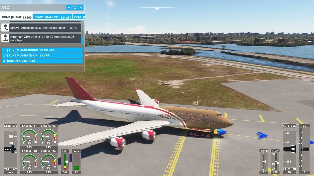 Microsoft Flight Simulator: Miami to Sao Paulo with a 747-8