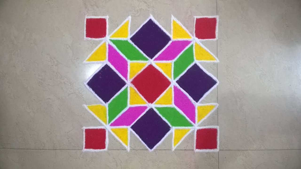 Rangoli With Dots 7 To 7 | 7 dots kolam rangoli | 7 dots muggulu | 7 dots rangoli | diwali | रंगोली