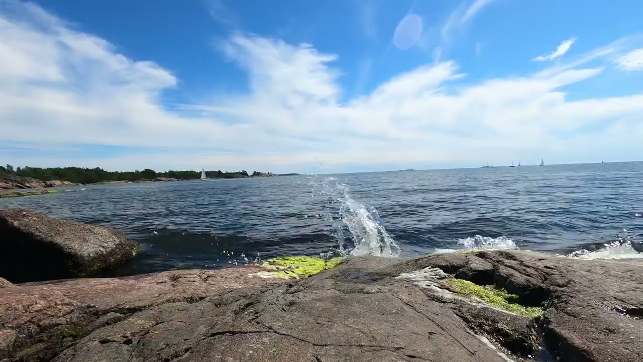 Suomenlinna Summer 2020 4K Calming Seas Ocean Waves Nature Sounds | Helsinki 