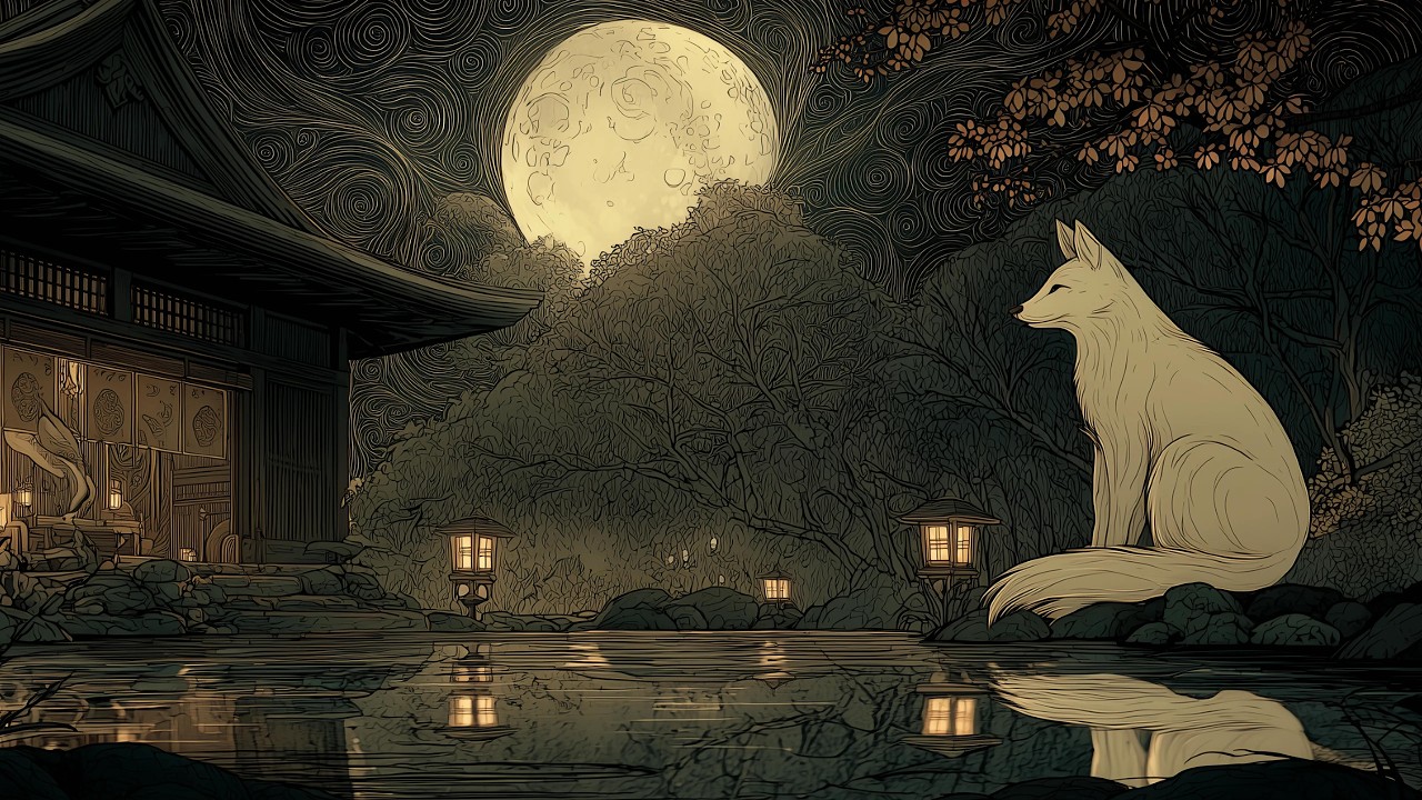 Japanese Zen Ambient🎐 Moonlit Meditation (Deep Study/Concentration/Deep Work)(No Vocals)|KiriSoundFM