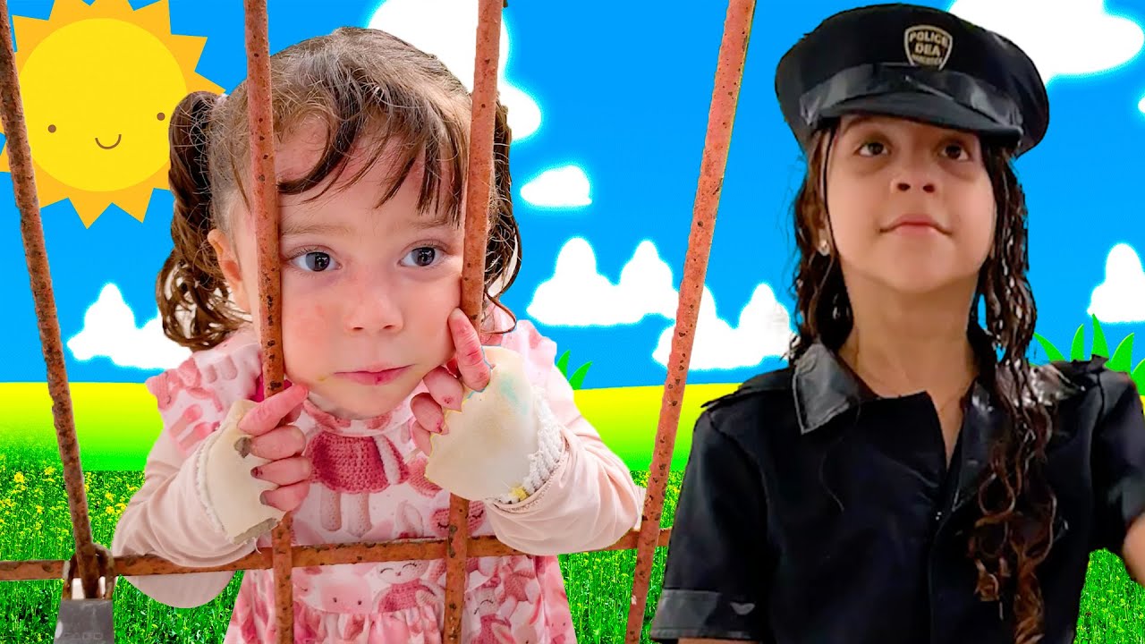 SARAH E ELOAH fingem brincar de POLICIAL história engraçada PARA CRIANÇAS