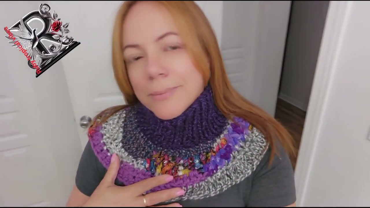 Crochet y dos agujas cuello calientico #crochet #dosagujas #craft