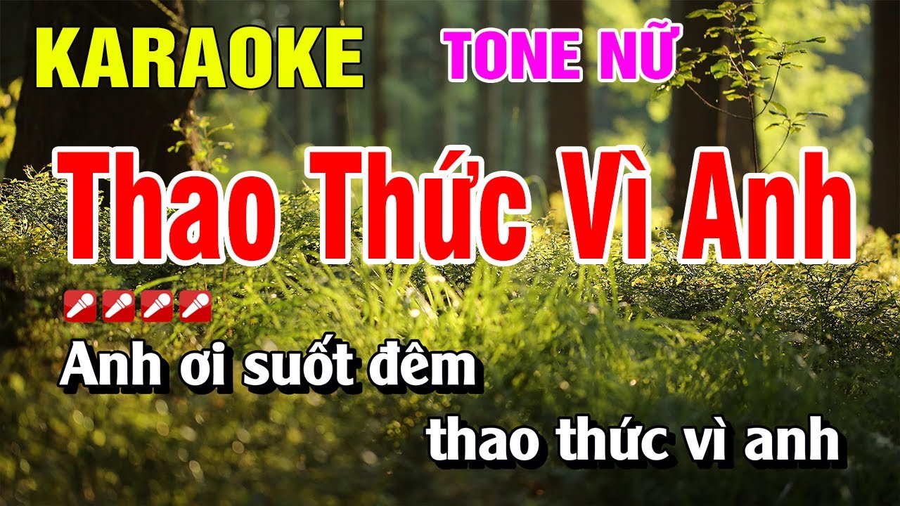 Karaoke Thao Thức Vì Em Tone Nữ Nhạc Sống Dễ Hát | Nguyễn Linh