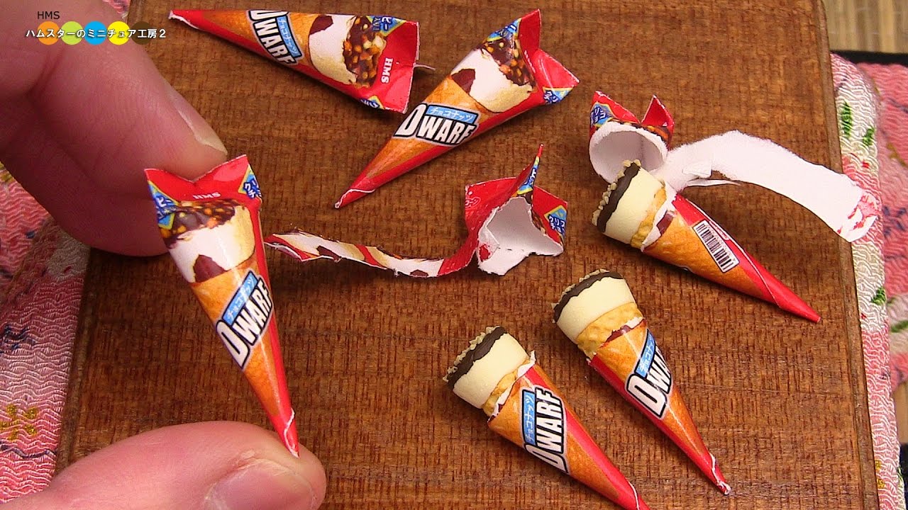DIY Giant Corn Style Miniature Ice Cream (Fake food)　ジャイアントコーン風ミニチュアアイス作り