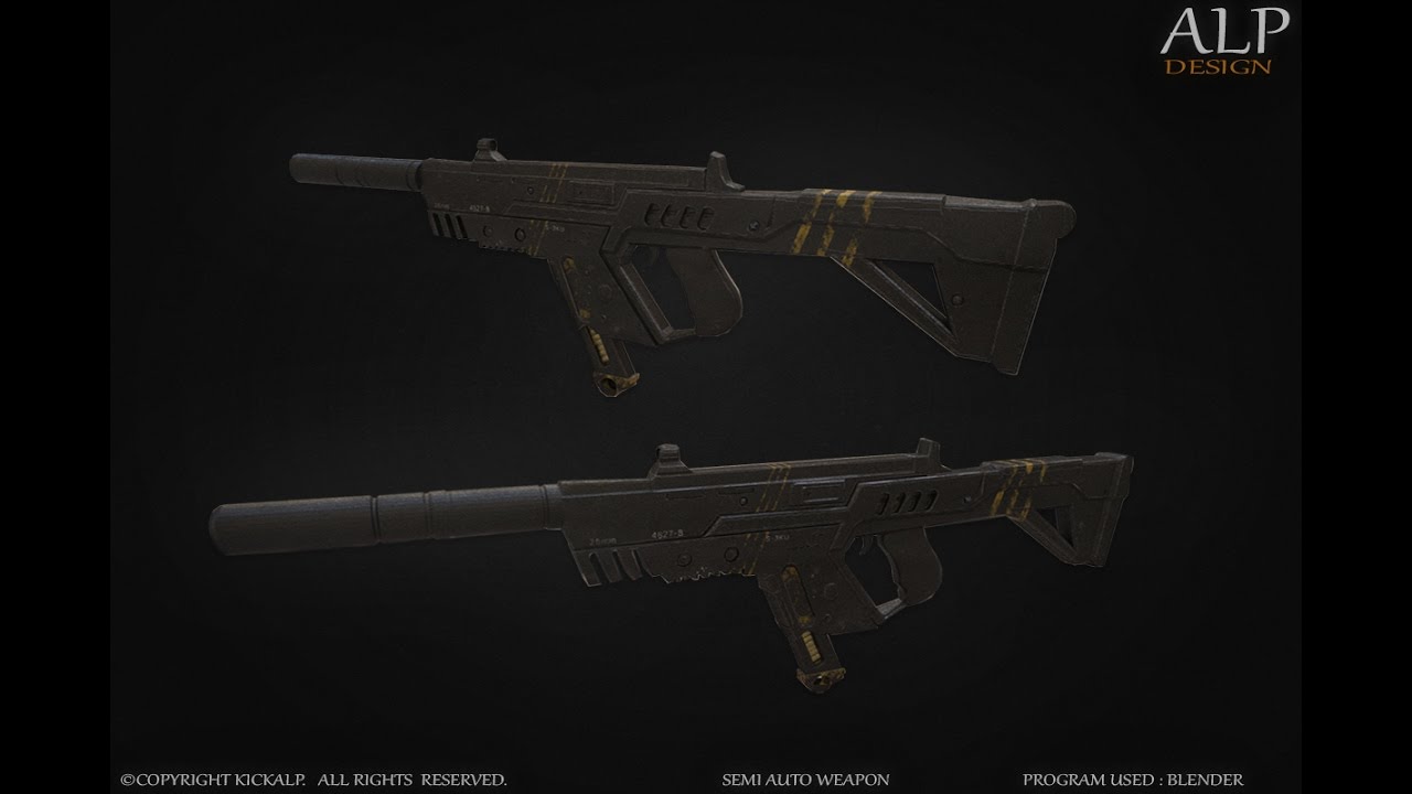 Semi Auto Weapon 3D Model Showcase