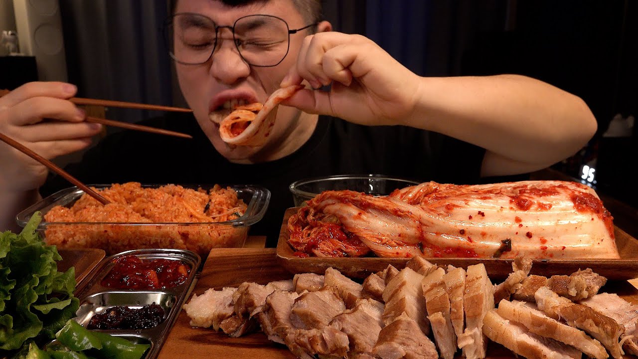 ASMR Mukbang 먹방창배 압력밥솥의 마법 창배보쌈 김치 생채비빔밥 한식 맛집 대박 레전드 먹방 Bossam Legend kfood eatingshow realsound