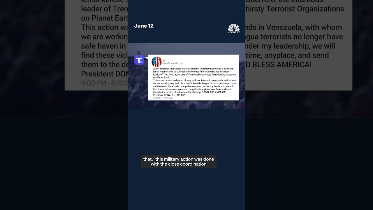Trump says alleged gang leader killed in U.S. strike