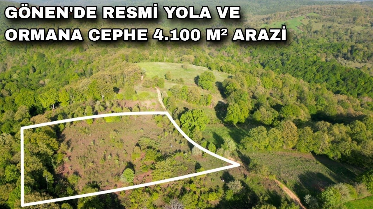 2365- GÖNEN'DE RESMİ KADASTRO YOLA VE ORMANA CEPHE 4.100 M² ARAZİ
