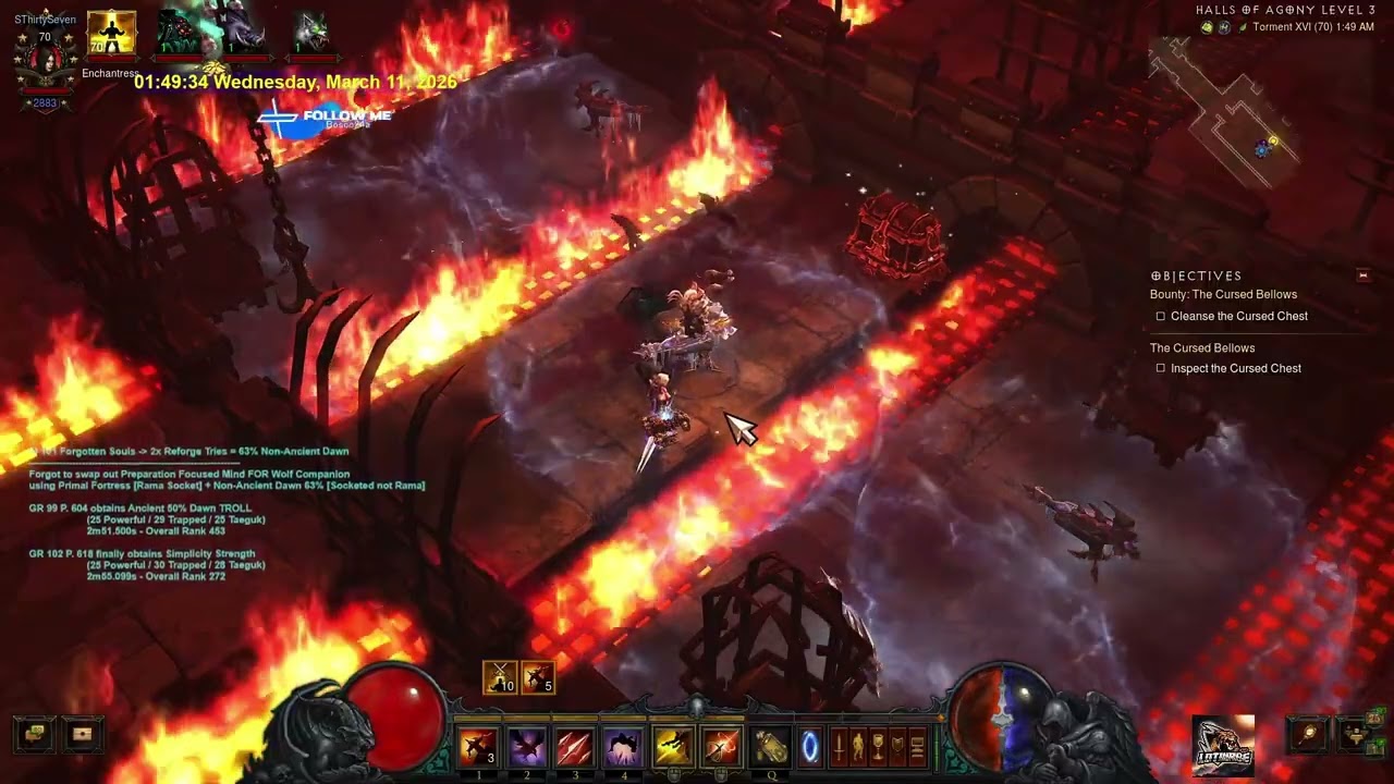 D3 11Mar2026 EU- Season 37 - Marauder DH Curses Conquest, then swap gear for The Thrill Conquest