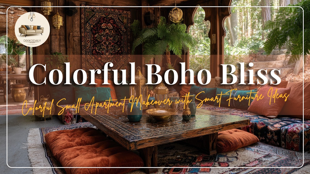 Boho Maximalist Tiny Home Tour: Colorful Small Apartment Makeover with Smart Furniture Ideas