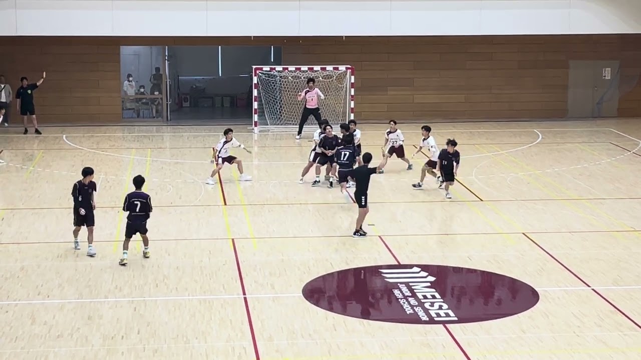東京都高等学校ハンドボール春季大会　明星vs駒大高　前半