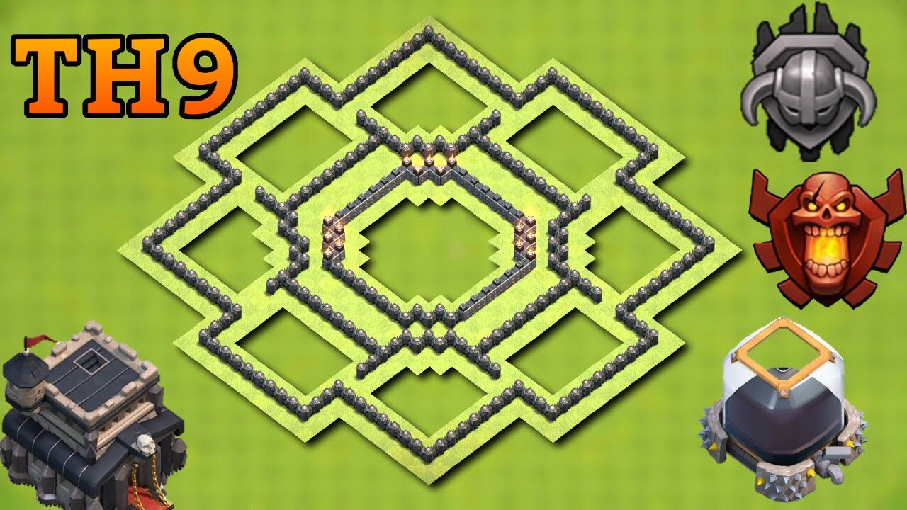 New Town Hall 9 Defense Layout (Th9) Trophy Base 2017 Dark Elixir Protective Base | Clash of Clans