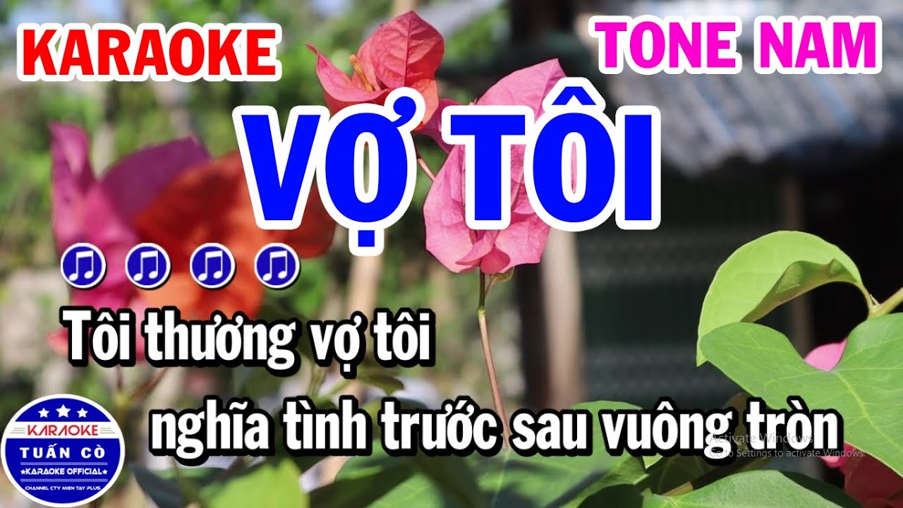 Karaoke Vợ T&ocirc;i Nhạc Sống Tone Nam Beat Hay