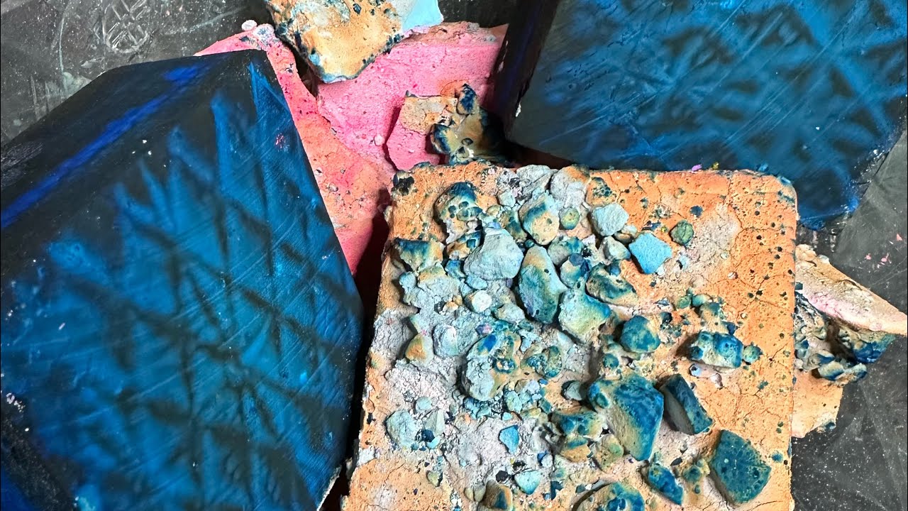 Pasted Chalk, Chunks & Dyed Blocks 💙