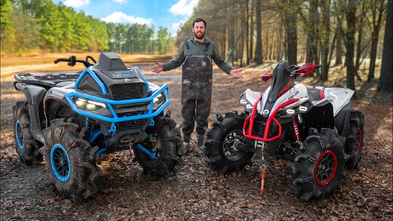 Can-Am Outlander v.s Renegade! Mud Riding