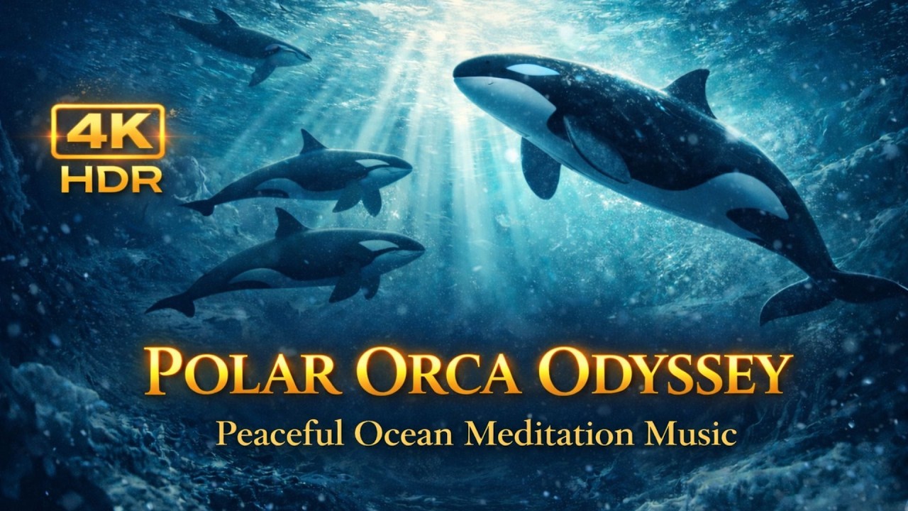 Polar Orca Odyssey 🐋 | Peaceful Ocean Meditation Music for Sleep, Relaxation & Deep Focus (4K)
