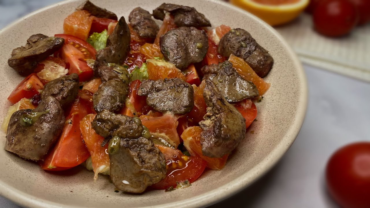 Georgian Salad with Chicken Liver! Only 3 Ingredients