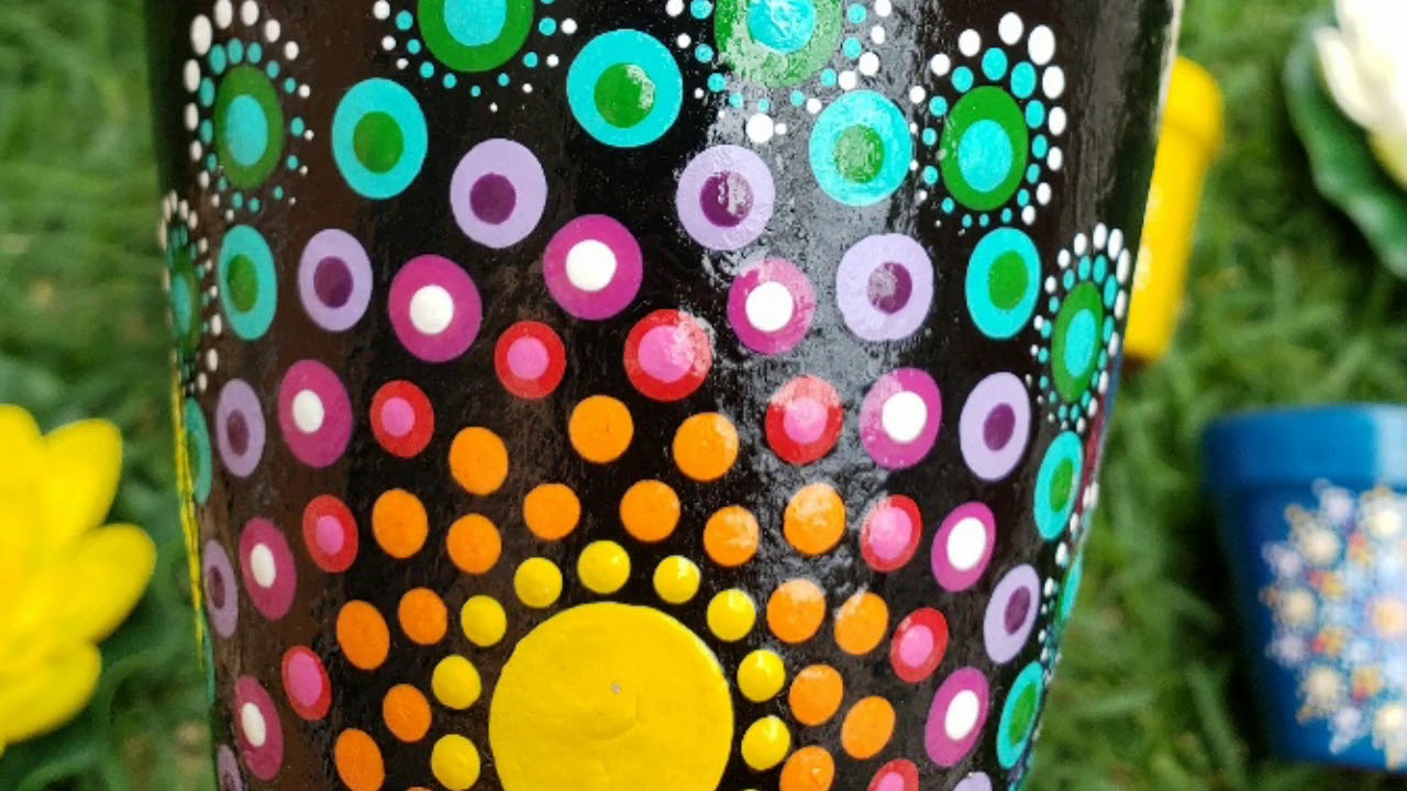 DIY Mandala Dot - Puntillismo Flower Pot Tutorial