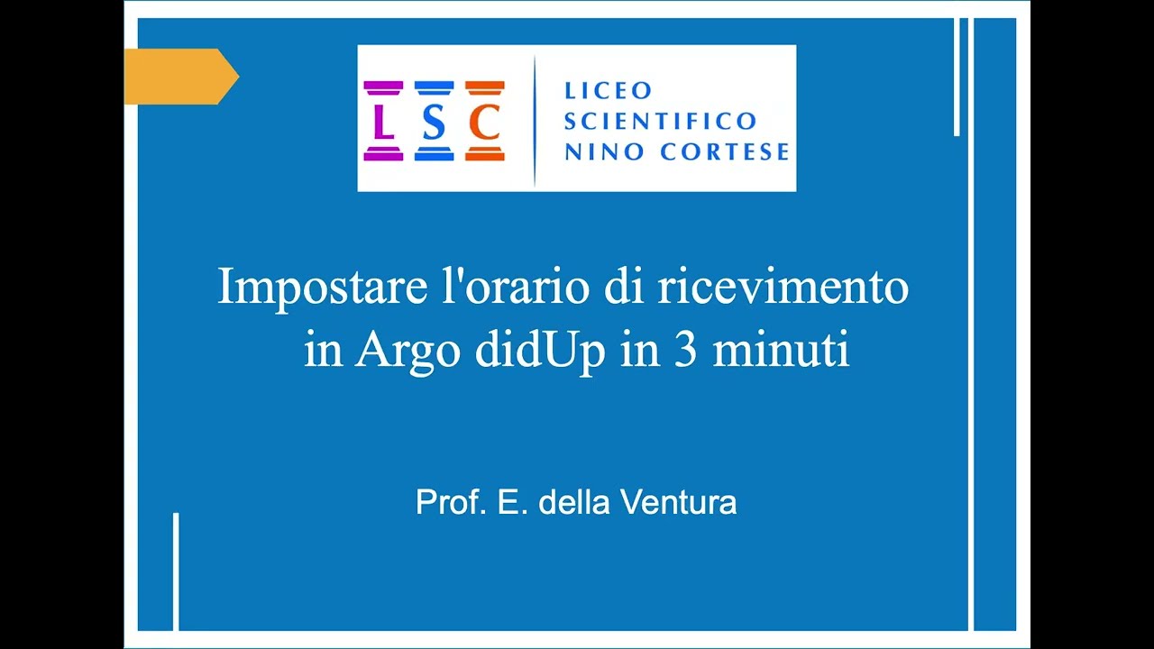 Come impostare l'orario di ricevimento in Argo didUp in 3 minuti