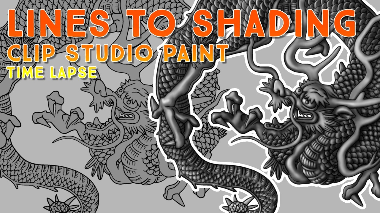 Lines to Shading Digital Painting Clip Studio Paint Time-Lapse