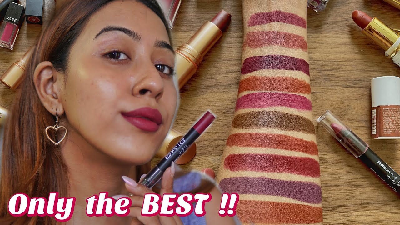 Affordable Winter/Festive Lip Shades I am Obsessed with 😻🔥/ NC-35 to NC-40 Skintone/ Indian Skintone