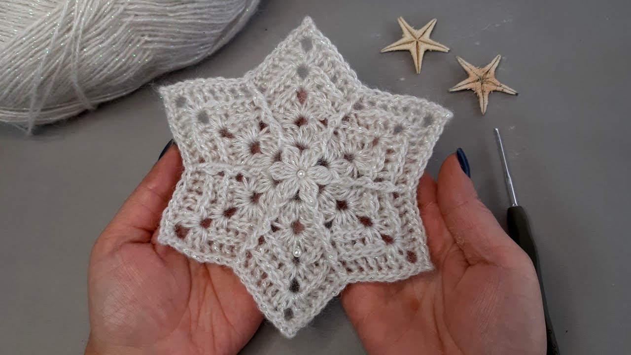 Bu motif şahane 👍💯 tığ işi Yıldız motif yapımı