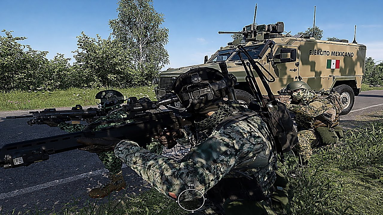 Hacemos un bloqueo de carretera como el EJERCITO MEXICANO en ARMA REFORGER!!! Gameplay en español