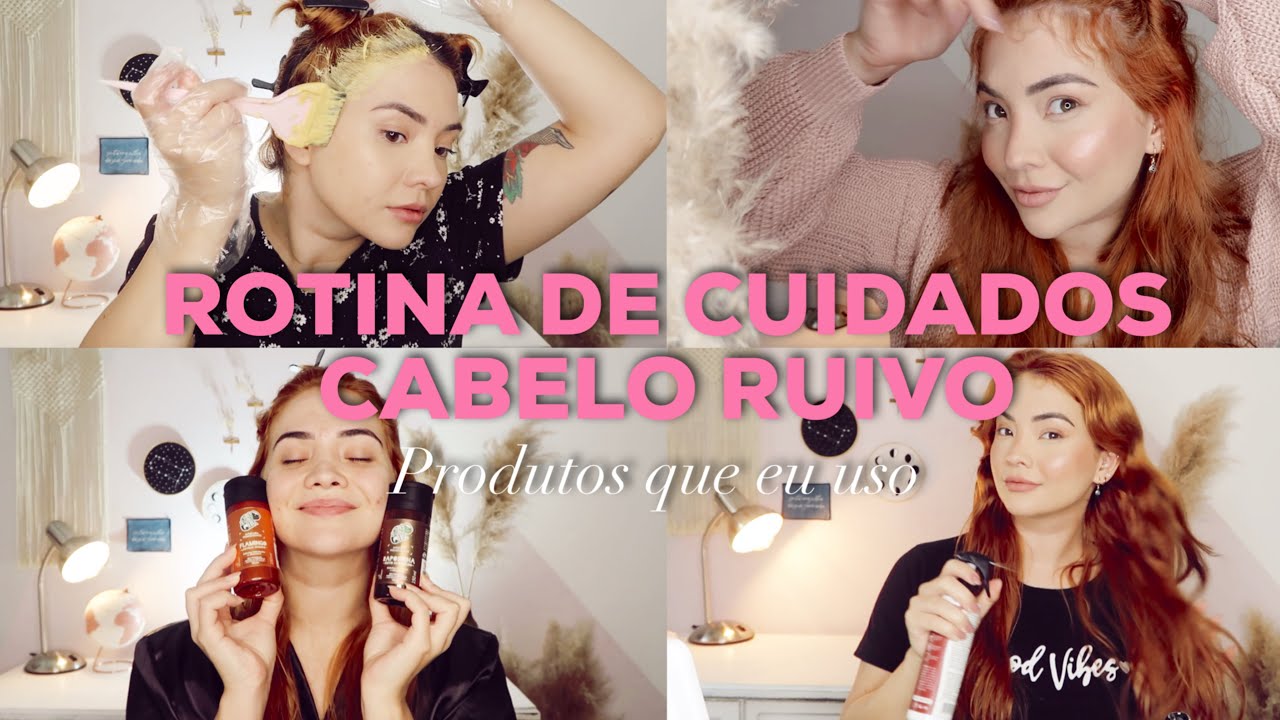 ROTINA DE CUIDADOS COM CABELO RUIVO - Retoque raiz, tonalizante, produtos que eu uso!
