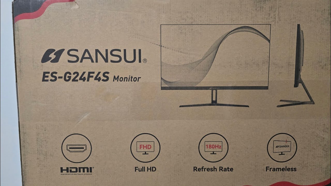 SANSUI 24-inch 180Hz monitor unboxing. 🖥
