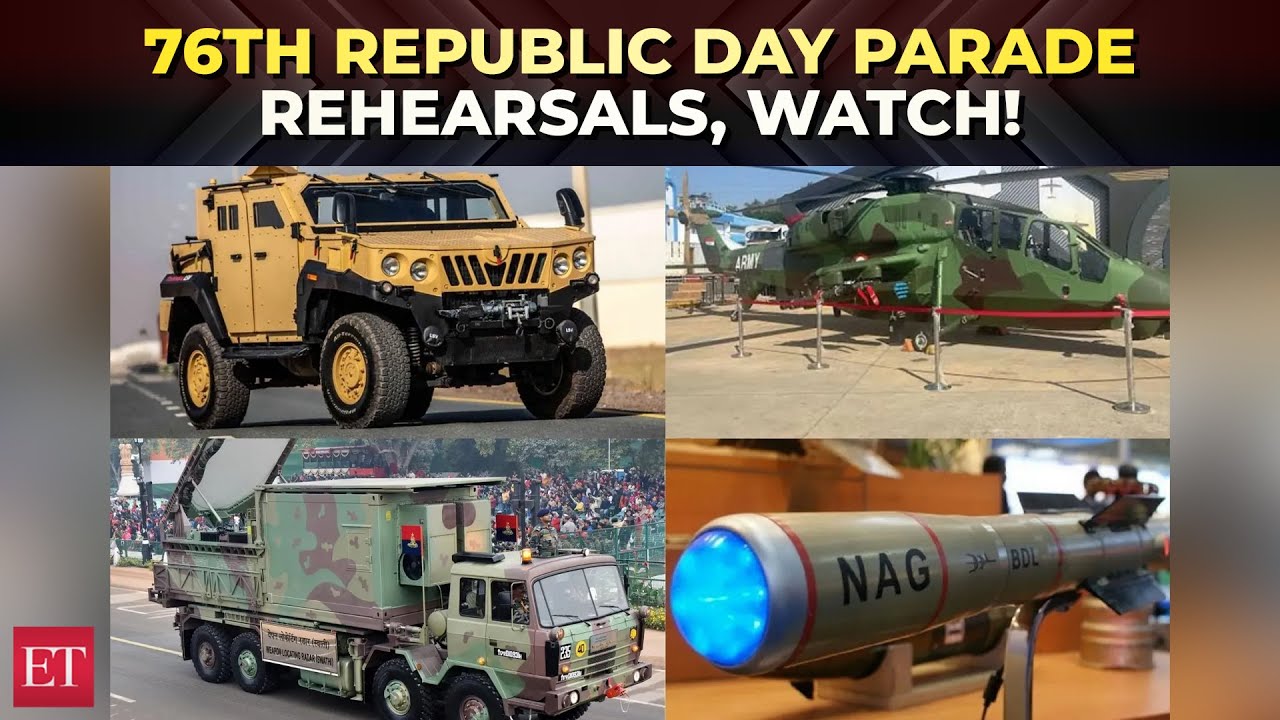 76th Republic Day Parade rehearsal | Pinaka launcher, Apache helicopters and more rehearse at...