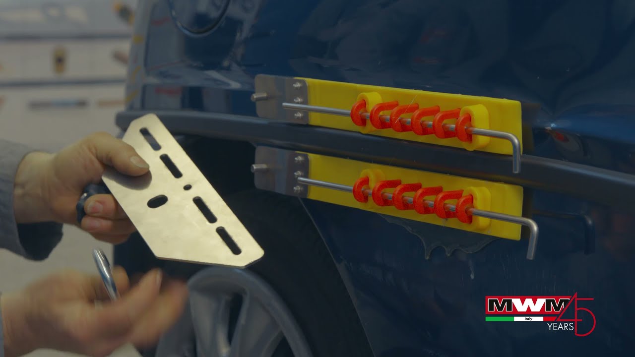PDR SMART REPAIR - How to repair a car door dent with MWM 2AX Multipads kit and glue pulling system