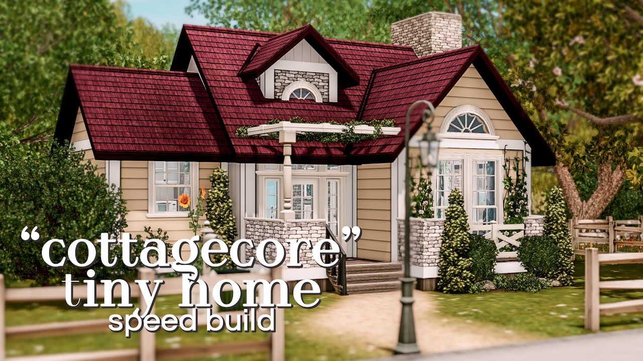 building a “cottagecore” tiny home in the sims 3 | speed build + cc links