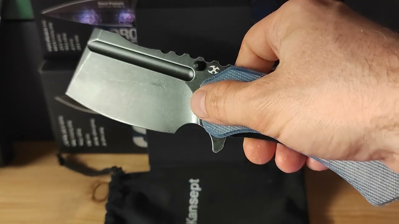 Kansept Korvid XL Liner lock Flipper 154CM Blue Micarta Koch Tools Knife огляд Українською T1030A8