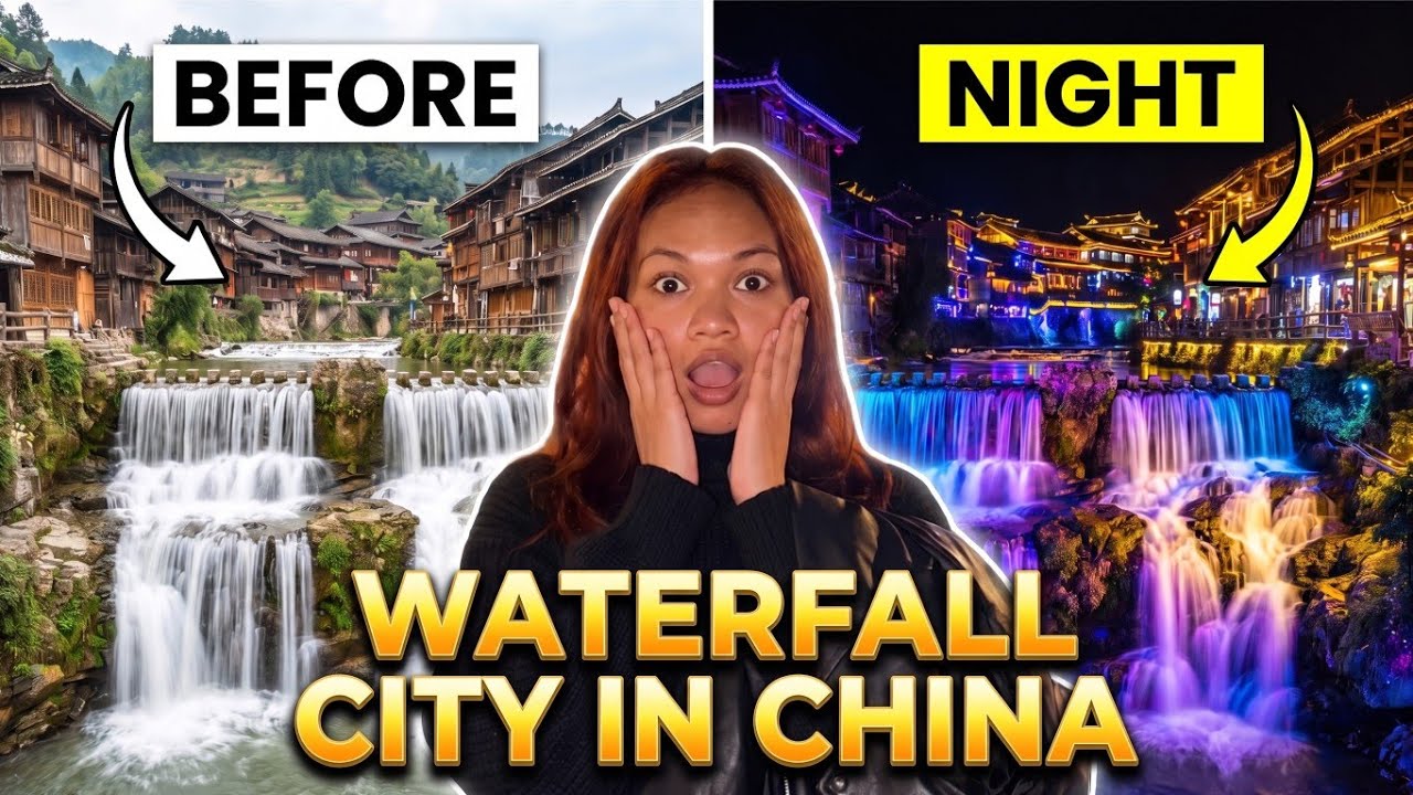 A Town Hanging on a Waterfall? 😱 Furong Ancient City, China | Sinhala Travel Vlog